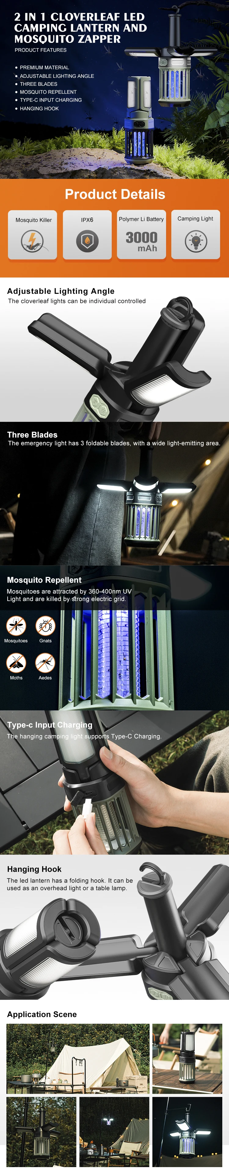 SB-6532 camping lantern with built-in mosquito killer 1 / 1