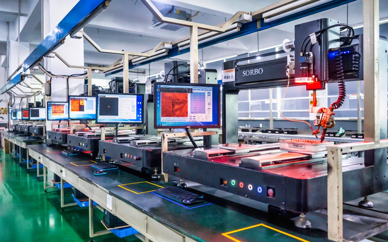 Electronics assembly and soldering workstation at the SORBO factory
